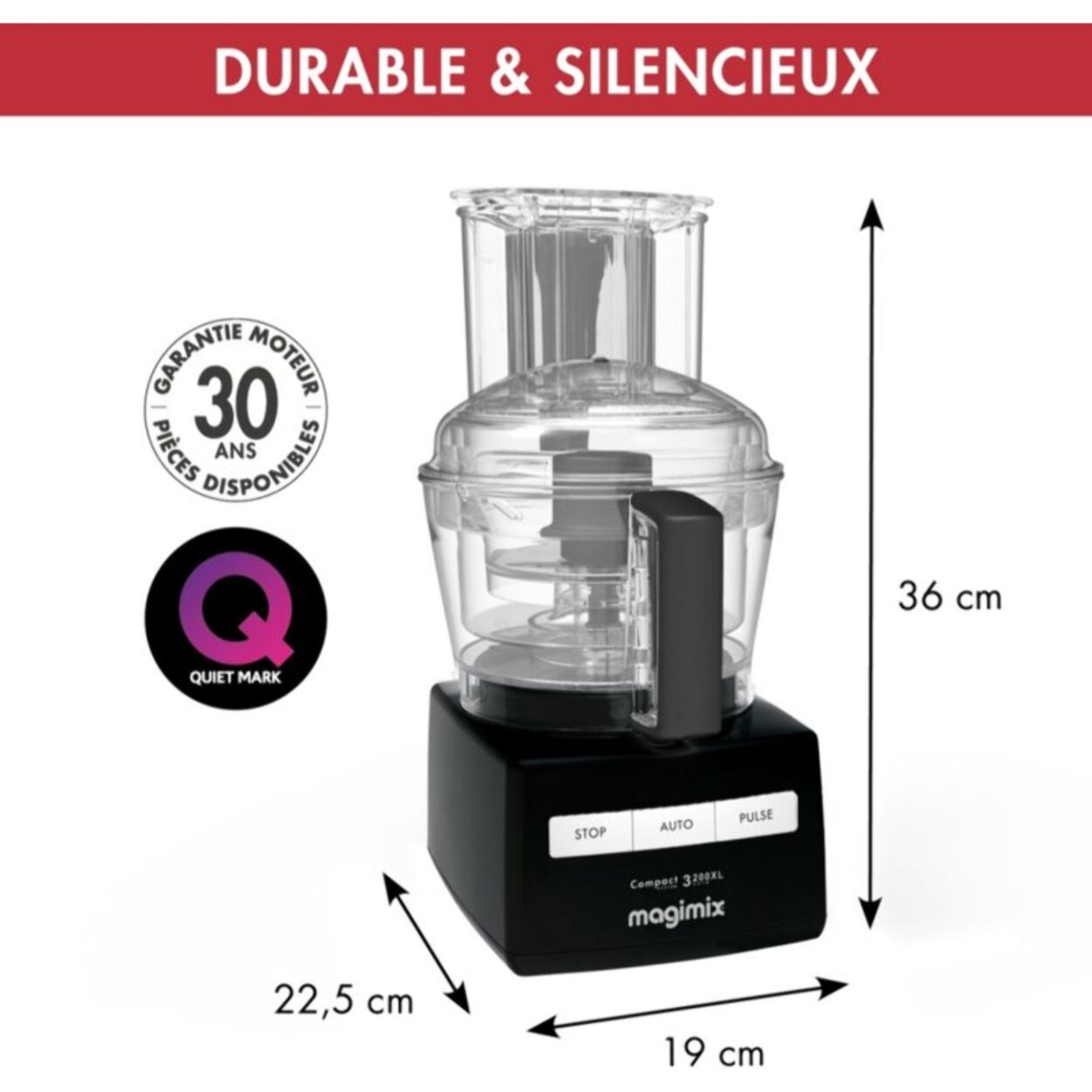 Robot multifonction MAGIMIX 18373F CS 3200XL Noir