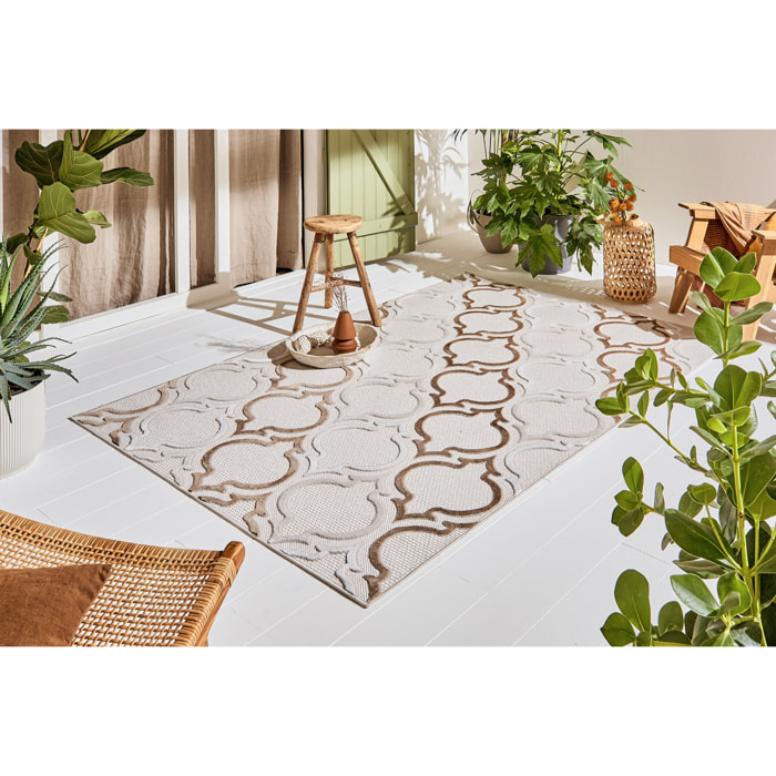 Tapis Loopin 329 beige 160x230 cm - Motif en relief - Indoor & Outdoor