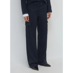 Pantalone palazzo cargo gessato