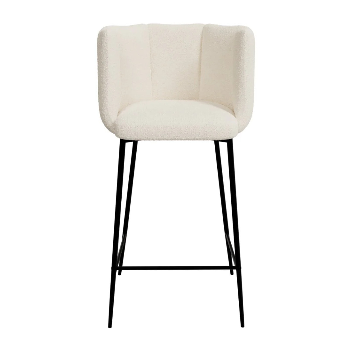 Lot de 2 chaises pour îlot central 67 cm en tissu bouclé beige - Rosy