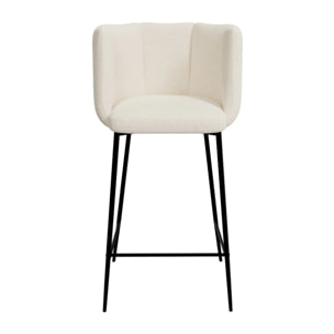 Lot de 2 chaises pour îlot central 67 cm en tissu bouclé beige - Rosy