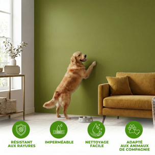 Rouleau adhésif décoratif Vinyle au Mètre - Vert olive - Sticker Lavable Imperméable Mur Cuisine Meubles