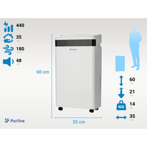 Deshumidificador con compresor de 20 l/d DRYOS 20 PURLINE