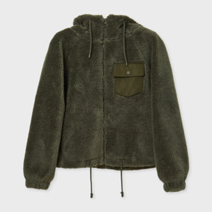 Bomber in sherpa con cappuccio