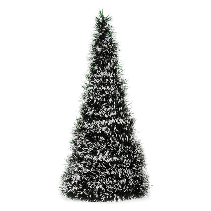 DAM  Pino tinsel innevato, alto 48 cm. 24x24x48 cm. Colore verde