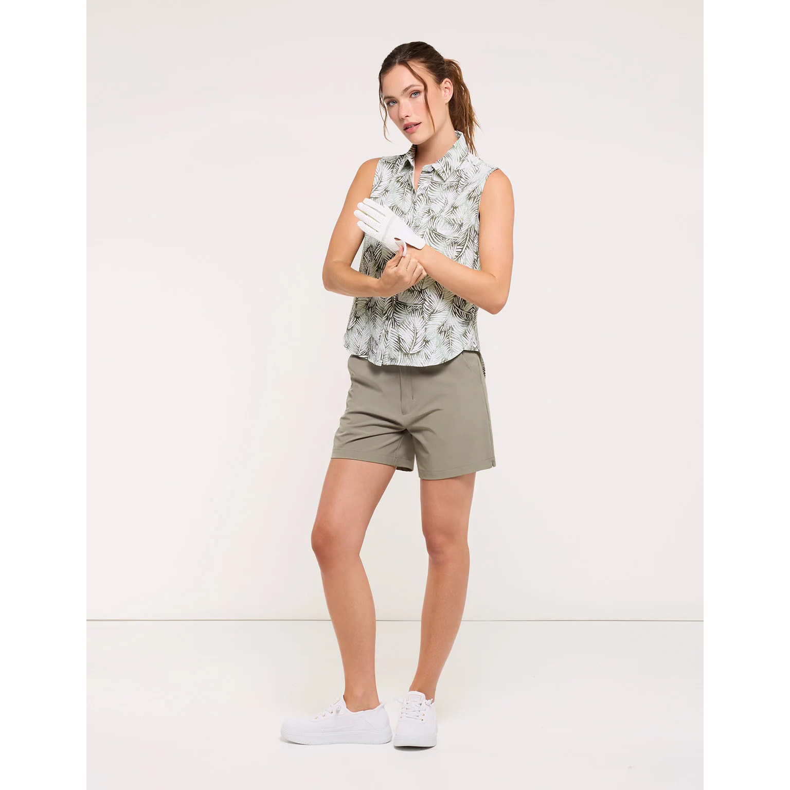 Camisa Sin Mangas Verde Tropical - Salin