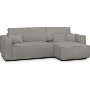 Canapé d'angle convertible 4 places en tissu chenille - LIVIA