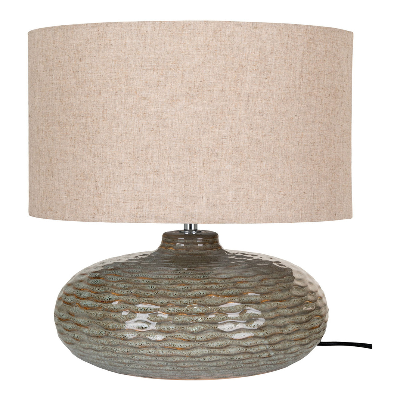 Lampada da tavolo Oldham in ceramica verde ø36 cm