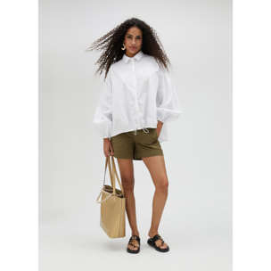Camicia popeline con orlo elasticizzato