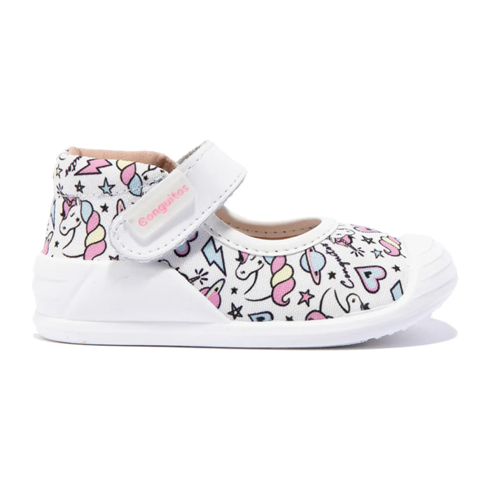 Mercedita infantil estampada con velcro