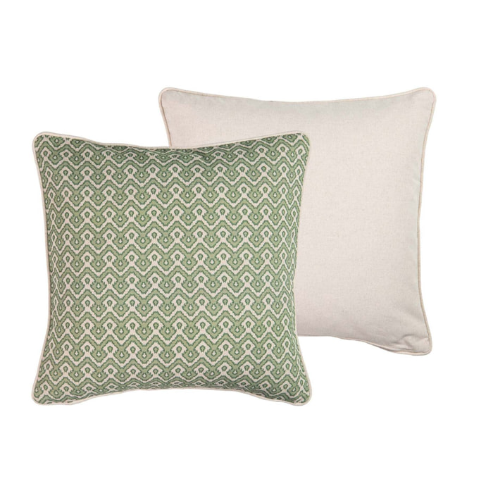 Cojin Lino Geometrico Verde 45x13x45 Cm