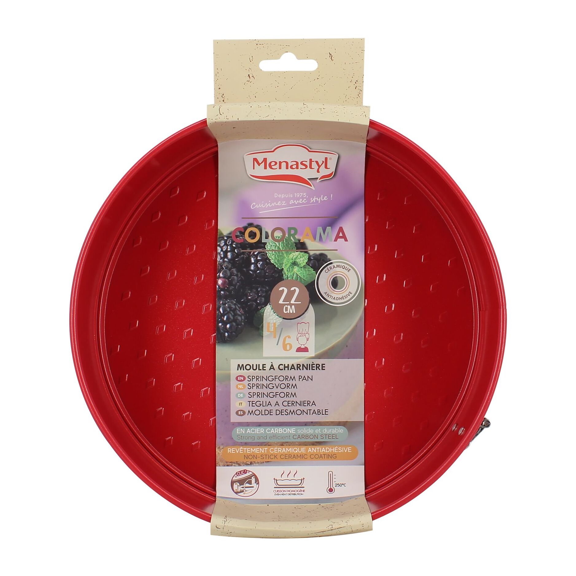 Moule à charnière en acier carbone magenta 22cm COLORAMA