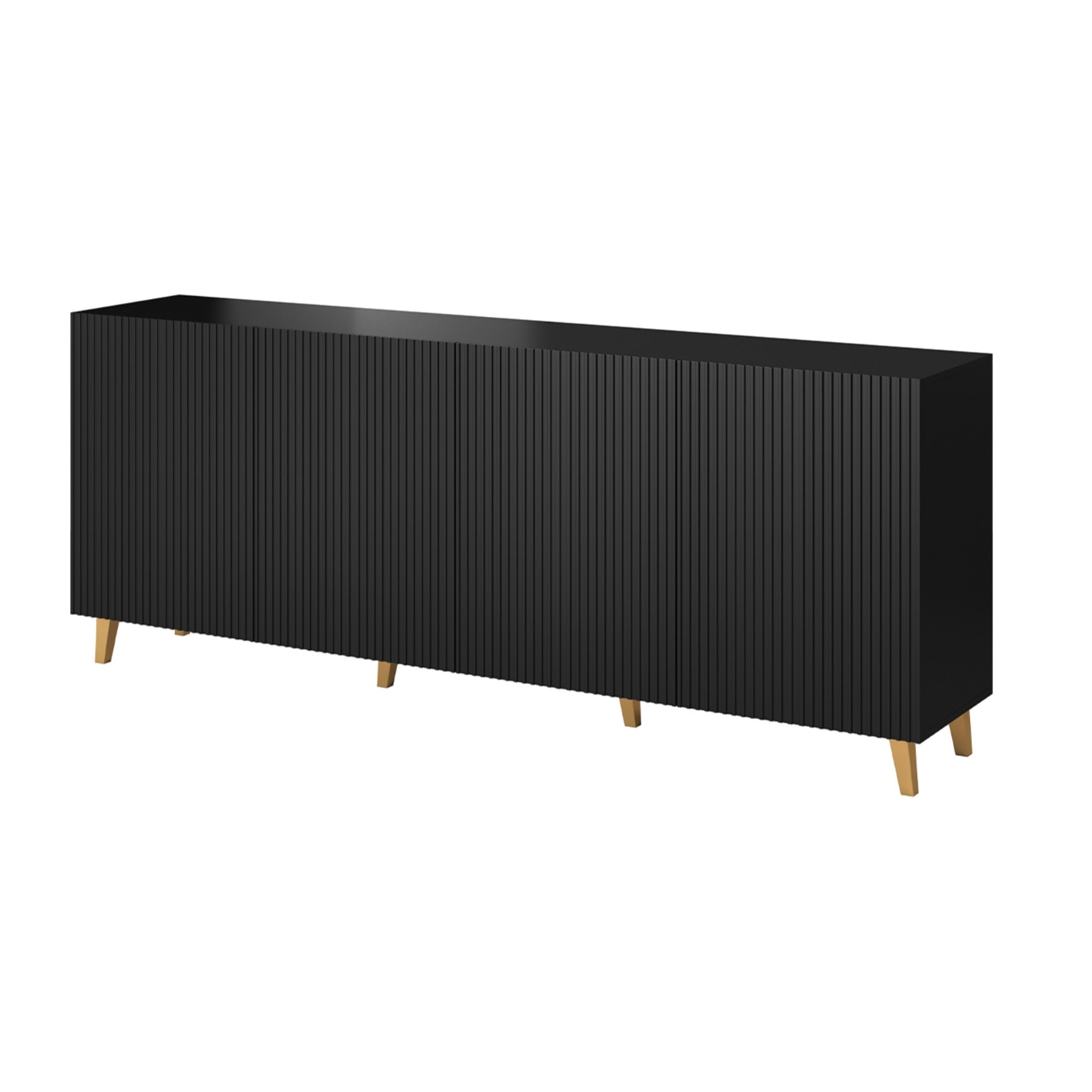 Sanna - buffet bas - 200 cm - style contemporain - Noir