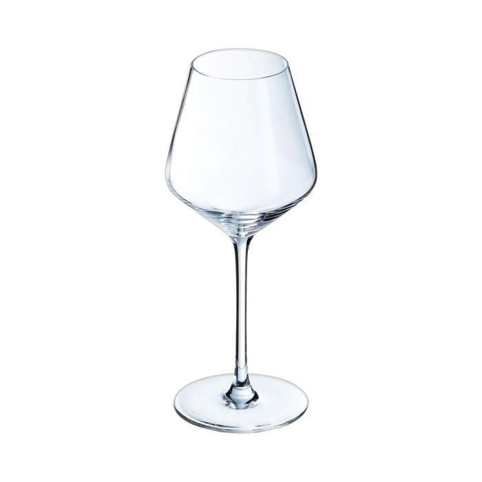 6 verres à pied 38cl Ultime - Cristal d'Arques - Verre ultra transparent moderne