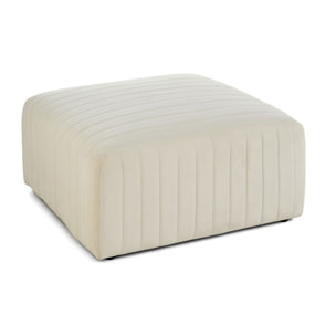 Nova - canapé modulable d'angle réversible - 6 places - avec pouf d'appoint - en velours - Beige