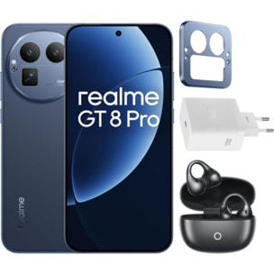 Smartphone REALME Pack GT8 Pro 512Go Bleu + Chargeur + Buds Clip