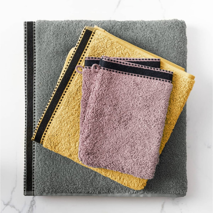 Serviette de toilette "Joia" coton jaune moutarde 50x90cm