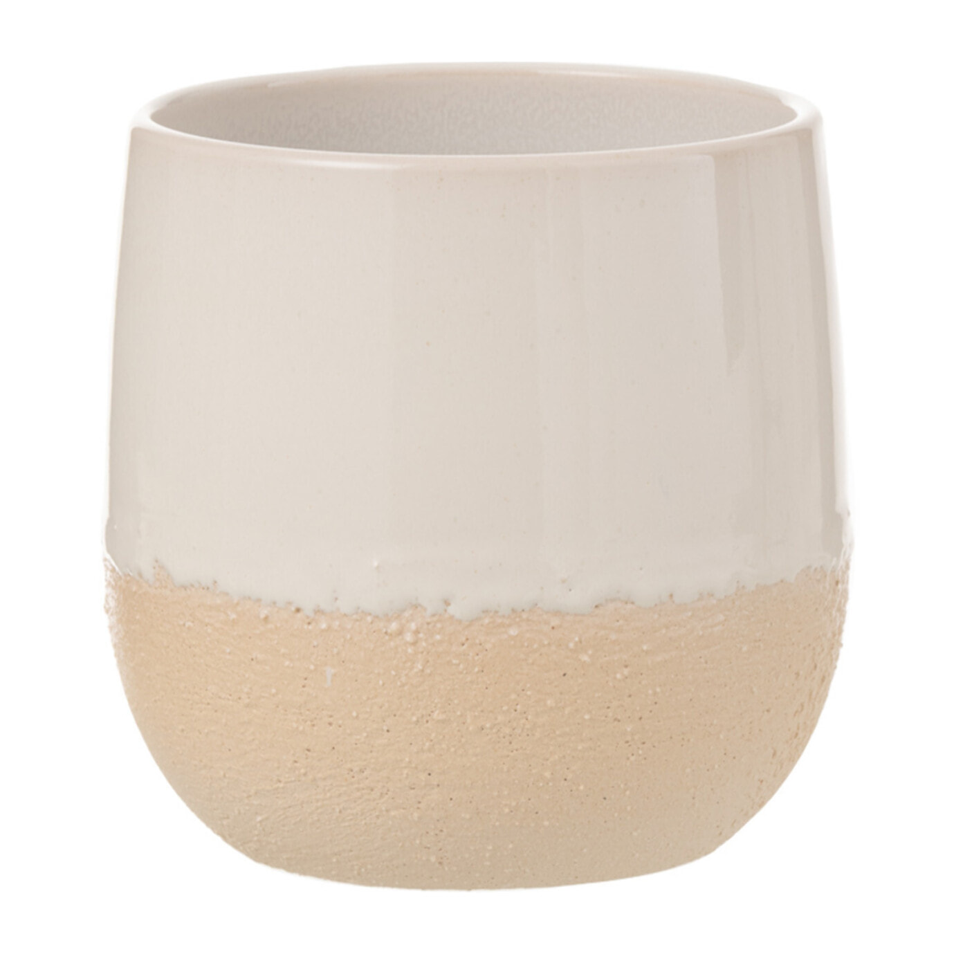 J-Line cachepot Maru - céramique - beige/blanc - small