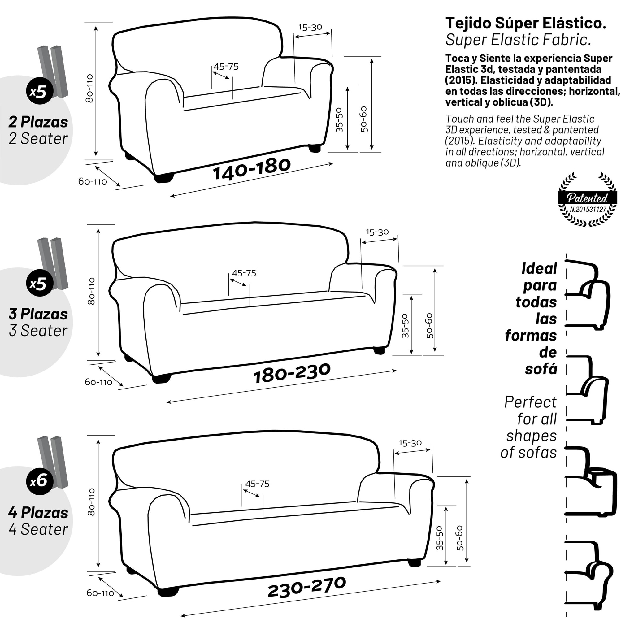 Funda Súper Elástica para SOFÁ modelo WONDER
