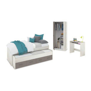 Dormitorio juvenil Axim Max Blanco Alpes - Basalto