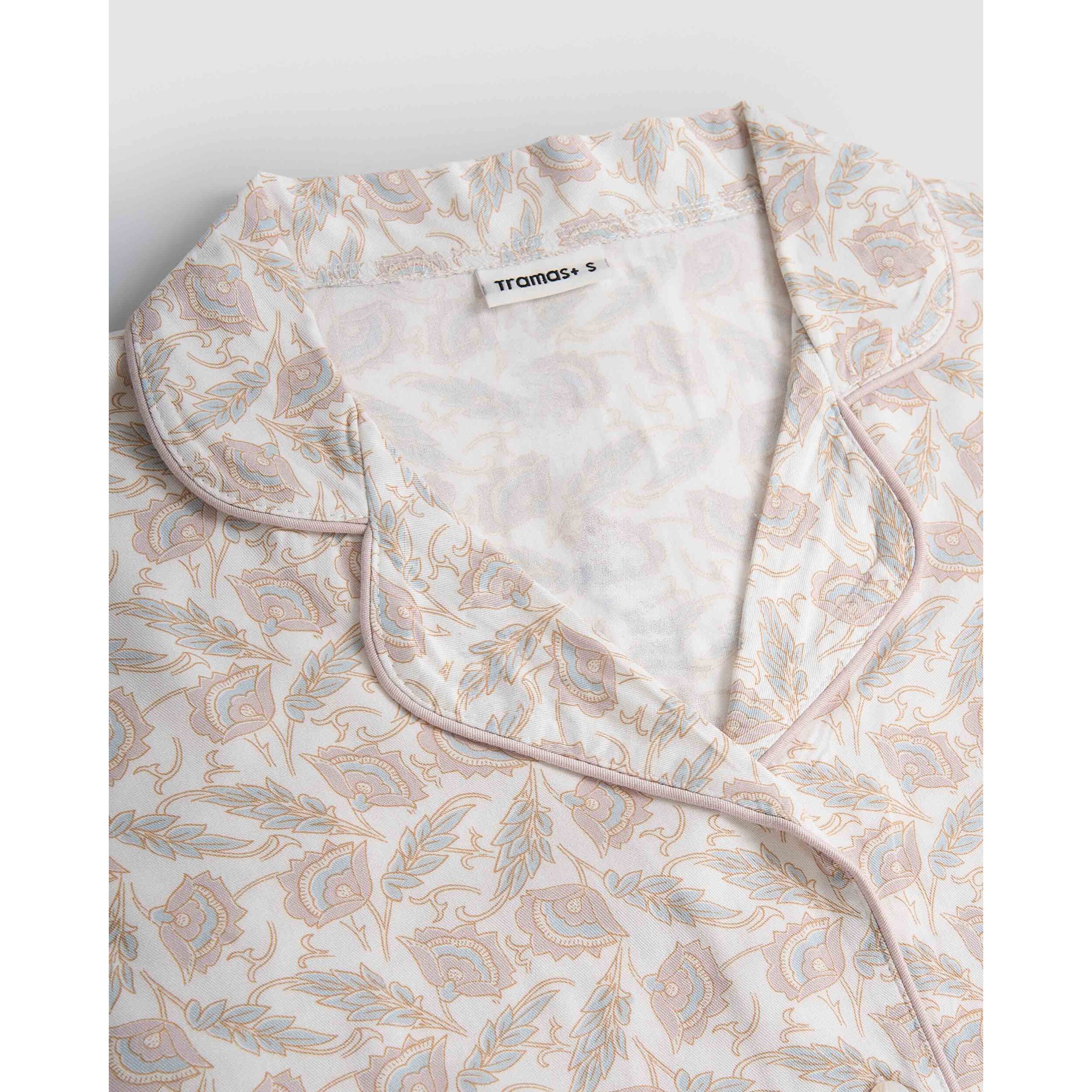 Pigiama lungo a camicia in viscosa solta rosa