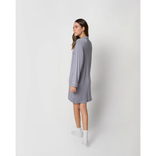 Camicia da notte in maglia di viscosa per donna, blu indaco