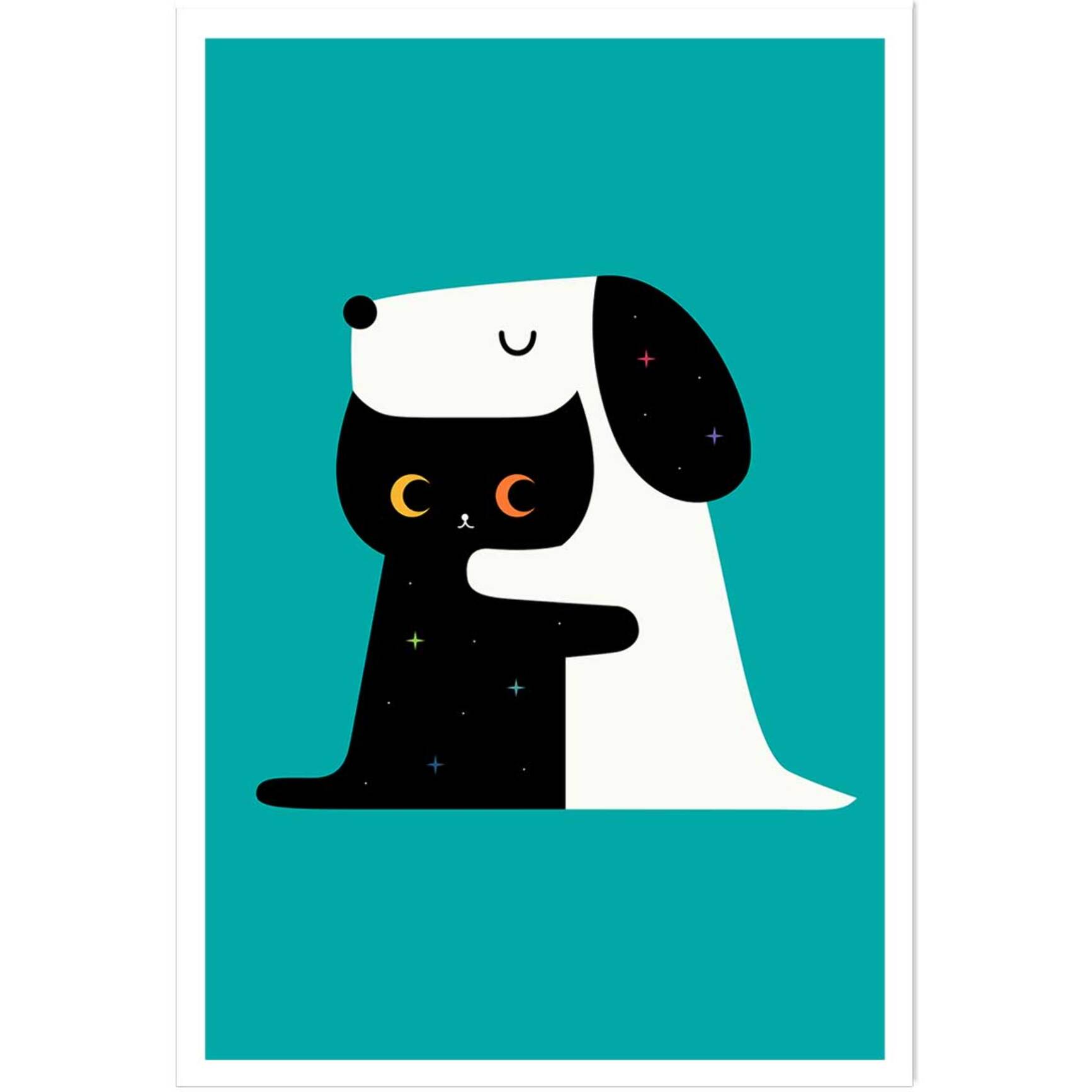 Affiche enfant calin ami ennemi  Affiche seule