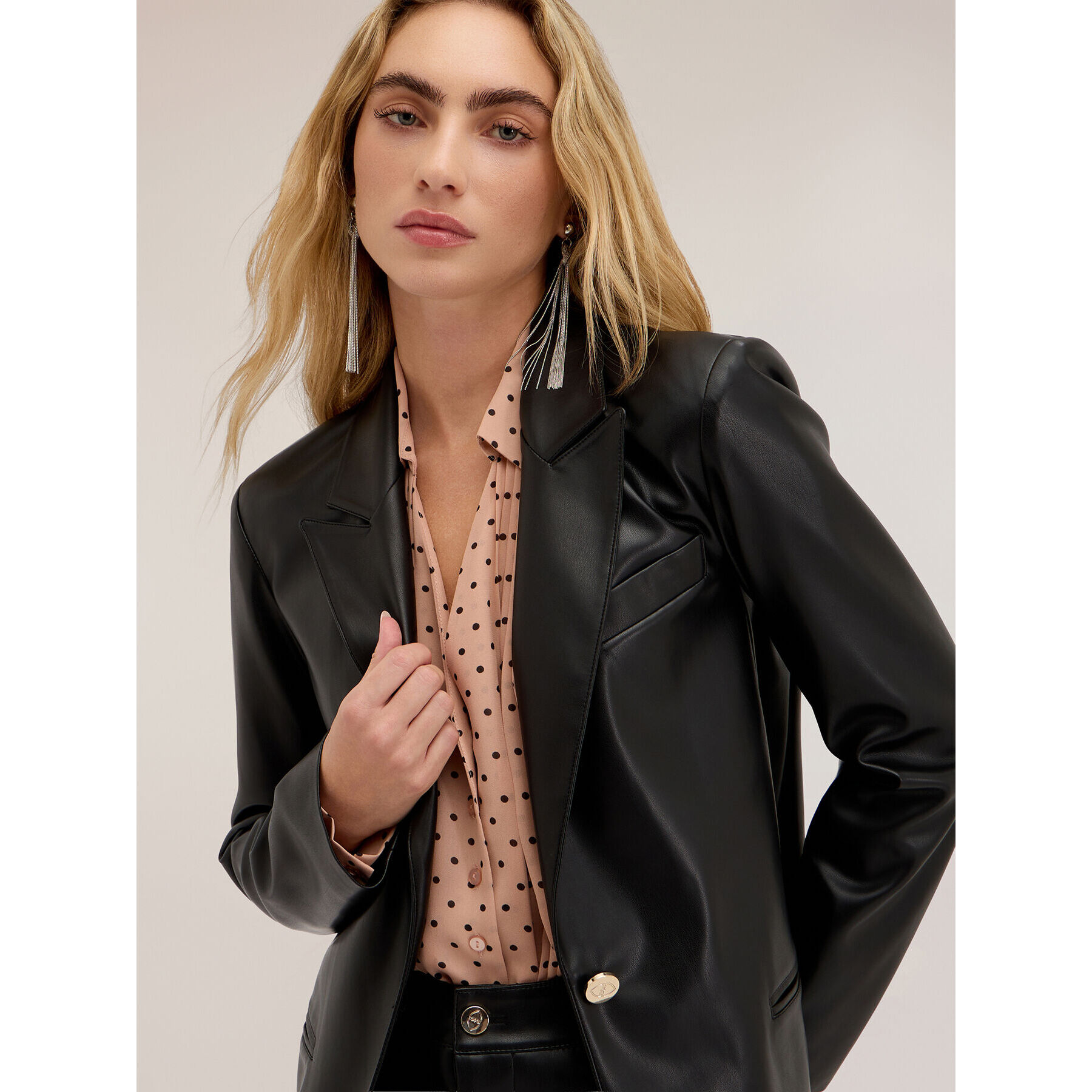 Motivi - Blazer de un botón con solapa de pico - Negro