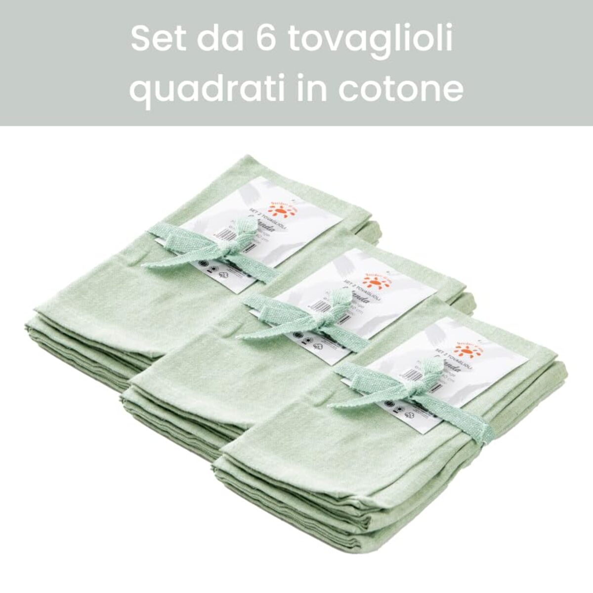 Intrecci – Set 6 tovaglioli in puro cotone 40x40 cm
