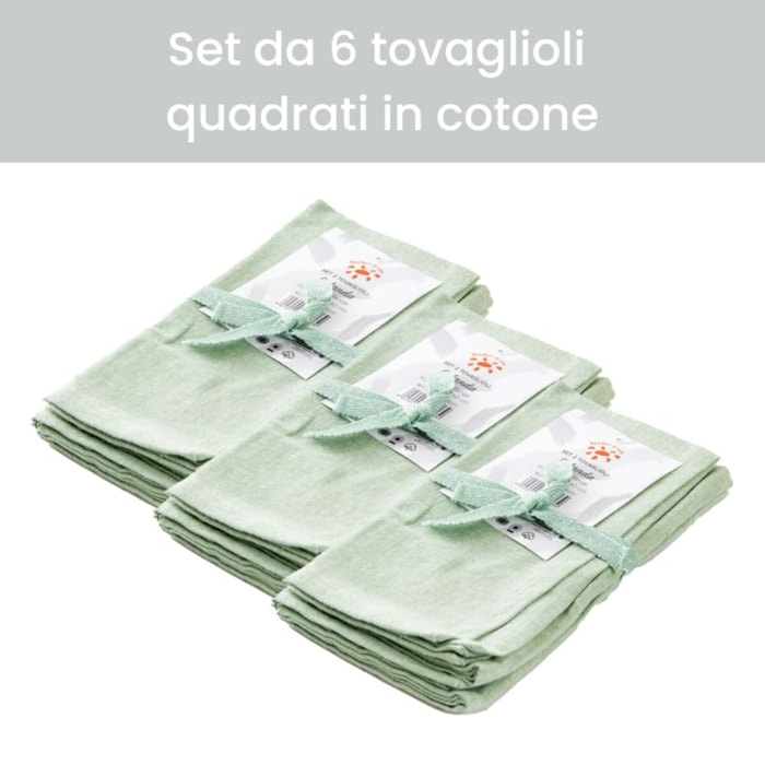 Intrecci – Set 6 tovaglioli in puro cotone 40x40 cm