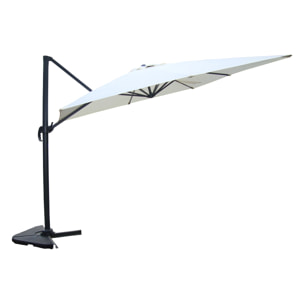 Parasol déporté et rotatif 3 x 4 m écru NAVIA