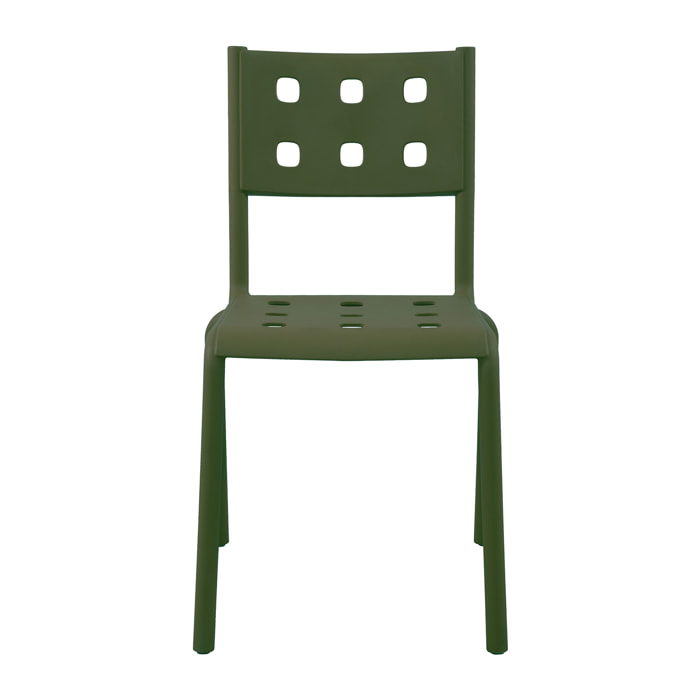 Set Da 4, Sedia Sibari In Polipropilene Verde Inglese