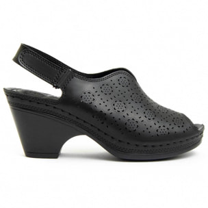 Sandalias de tacón - Negro - Altura: 7 cm