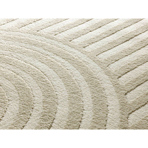 ZEN Alfombra de estilo escandinavo con relieve en color blanco, varias medidas disponibles.