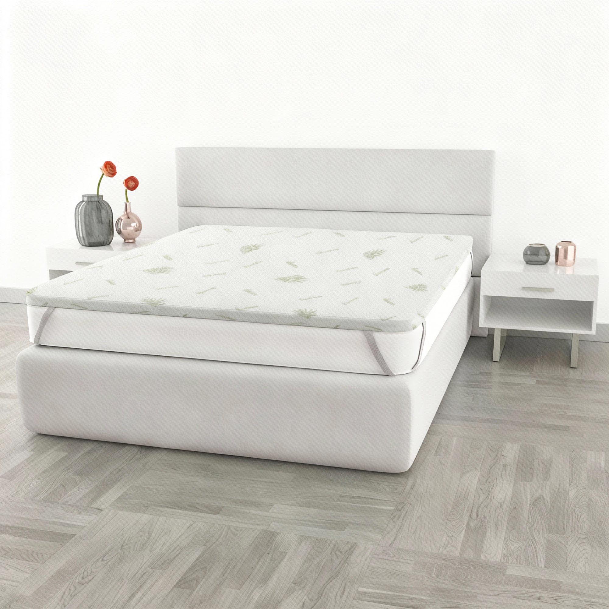 TOPPER MEMORY CON FODERA ALOE - Made in Italy