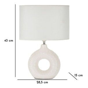 LAMPADA DA TAVOLO SETA BIANCA CM 28,5X15X43