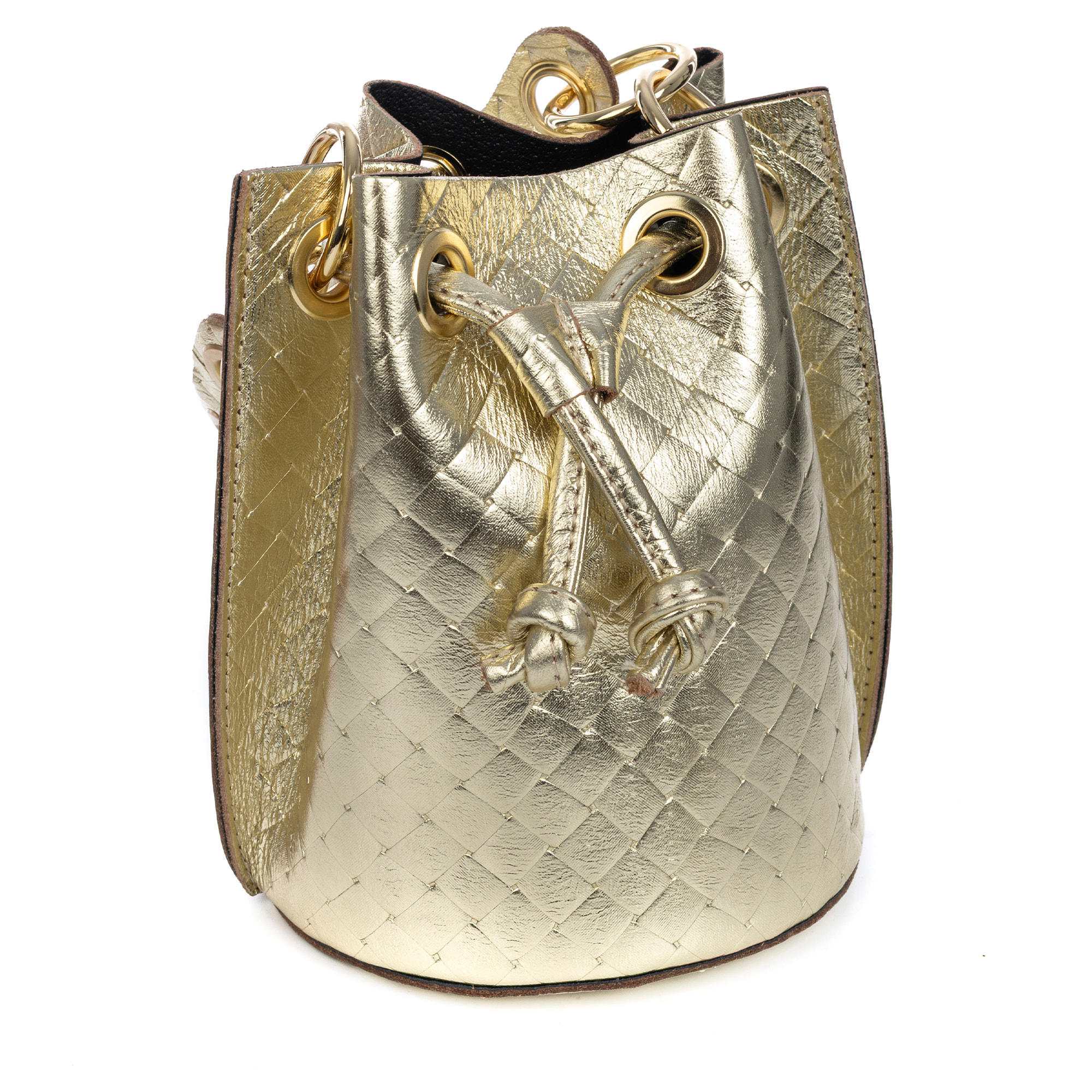 Primavera bolso de mano mujer. Piel auténtica Gamuza con grabado entrelazado y lacada brillante.