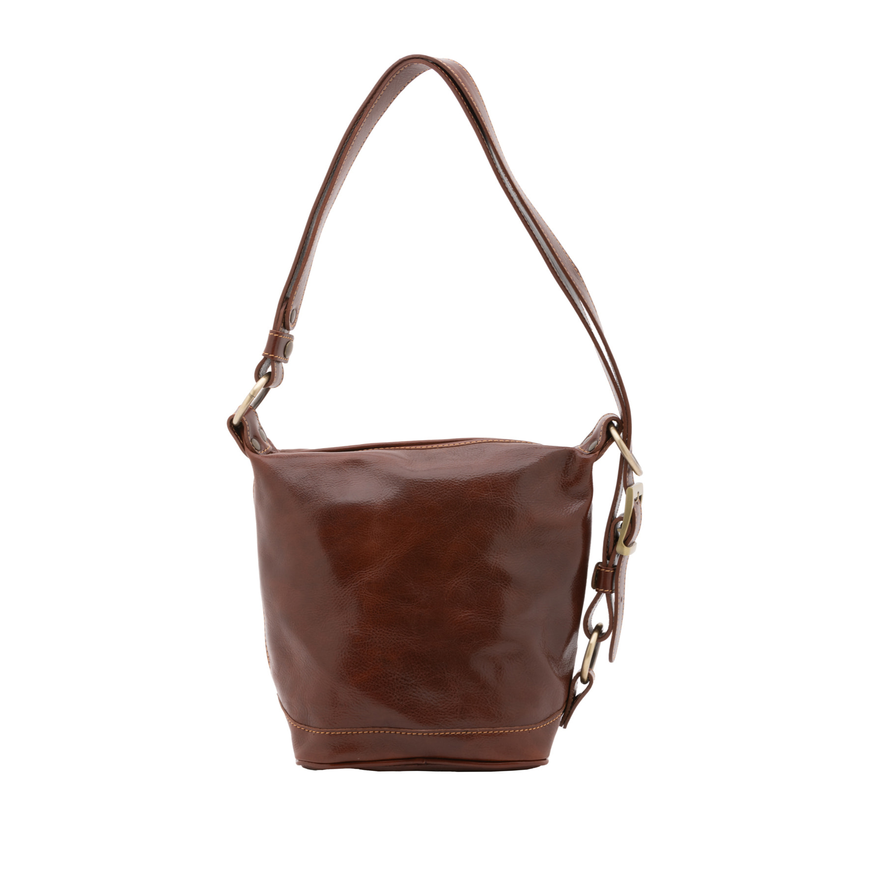 Borsa a secchiello  da donna In Vera pelle Made in Italy 25x28x14 cm