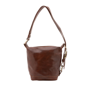 Borsa a secchiello  da donna In Vera pelle Made in Italy 25x28x14 cm