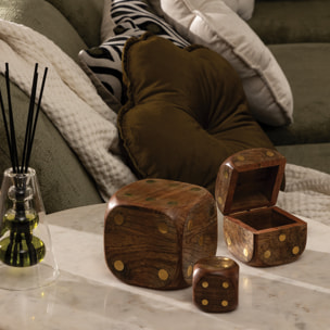 Lot de 3 dés déco Roger manguier naturel