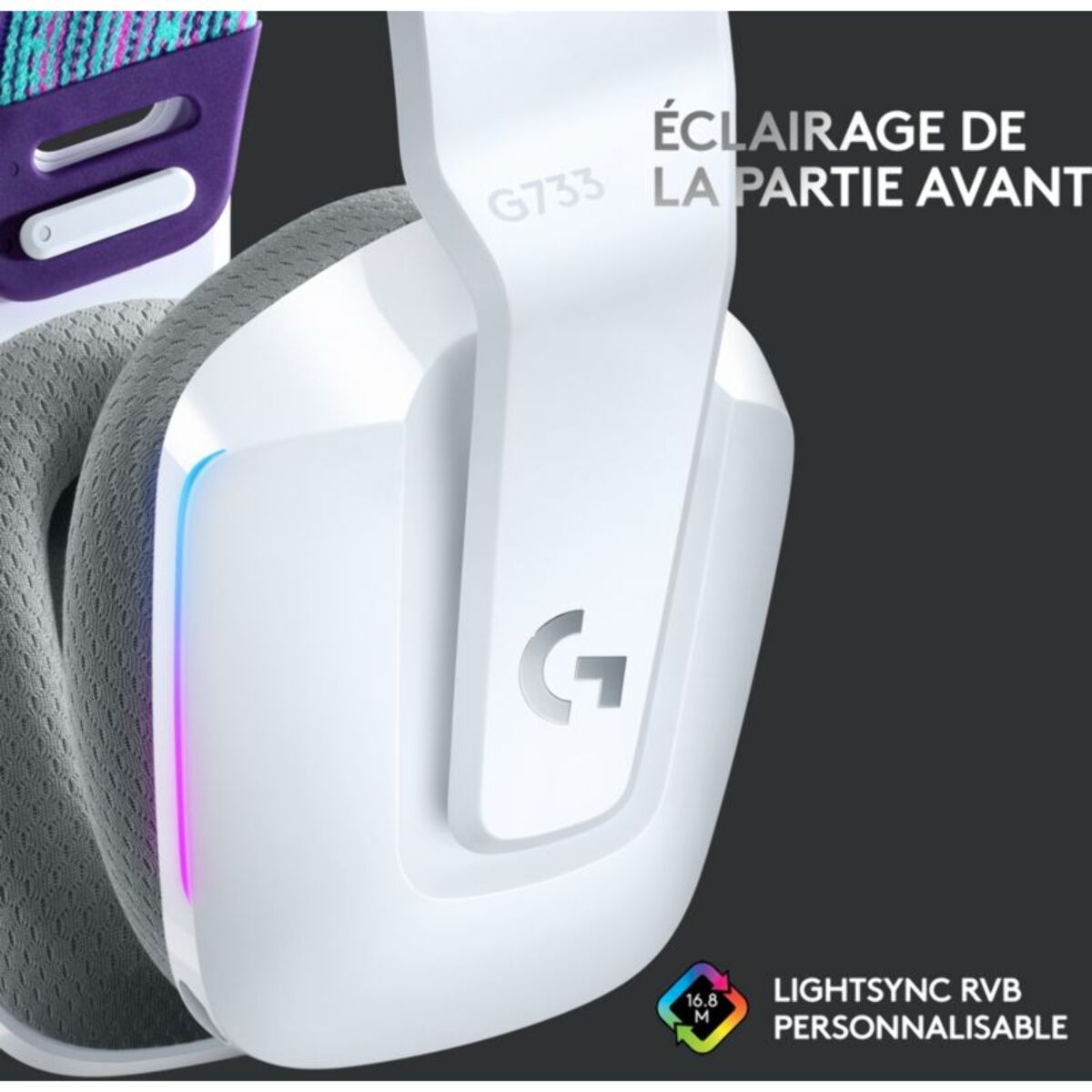 Casque gamer LOGITECH G733 Lightspeed White