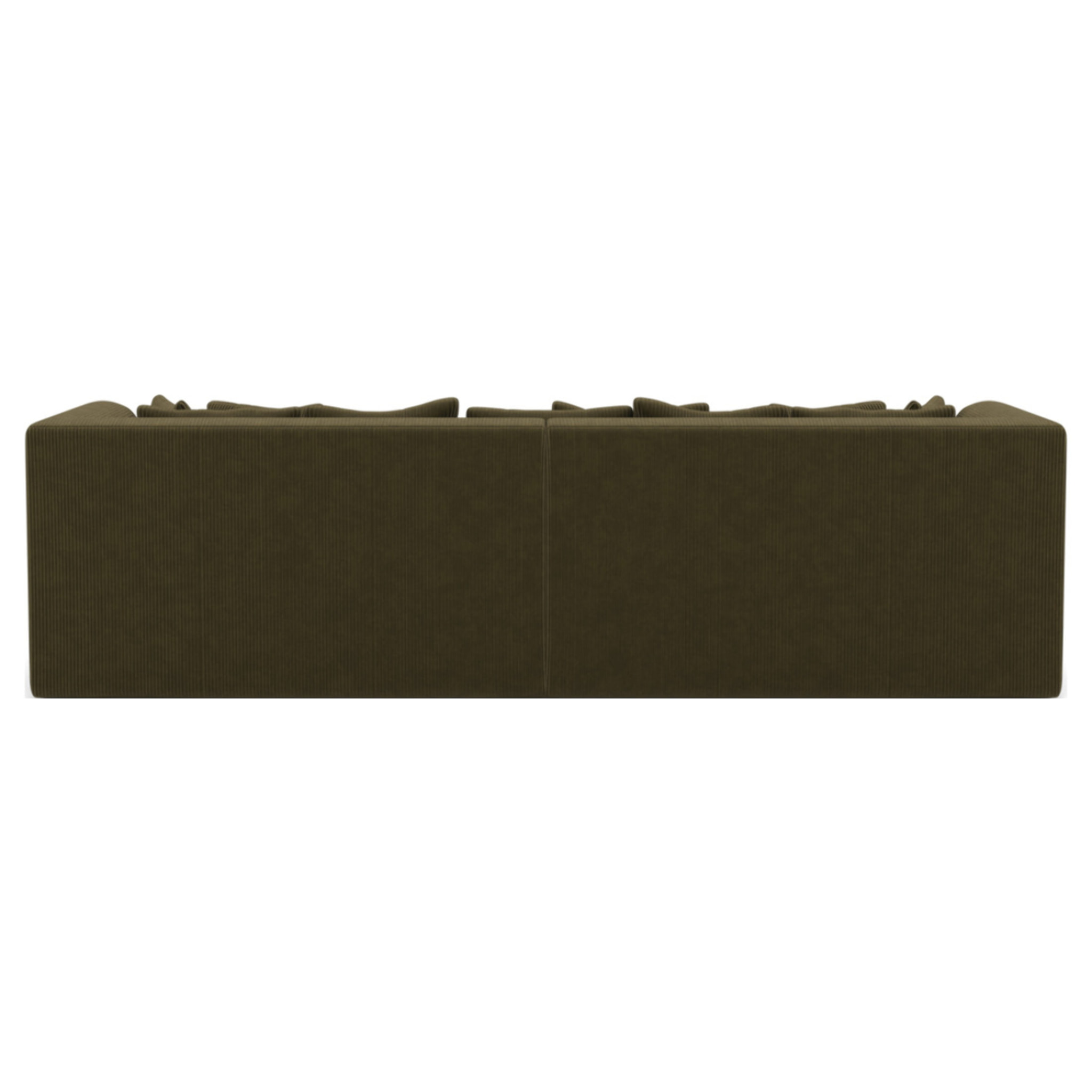 Onyx - canapé droit 4 places avec double méridienne - assise profonde - en velours côtelé - Vert