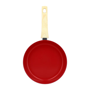 Poêle en aluminium 24cm rouge - compatible induction COLORAMA