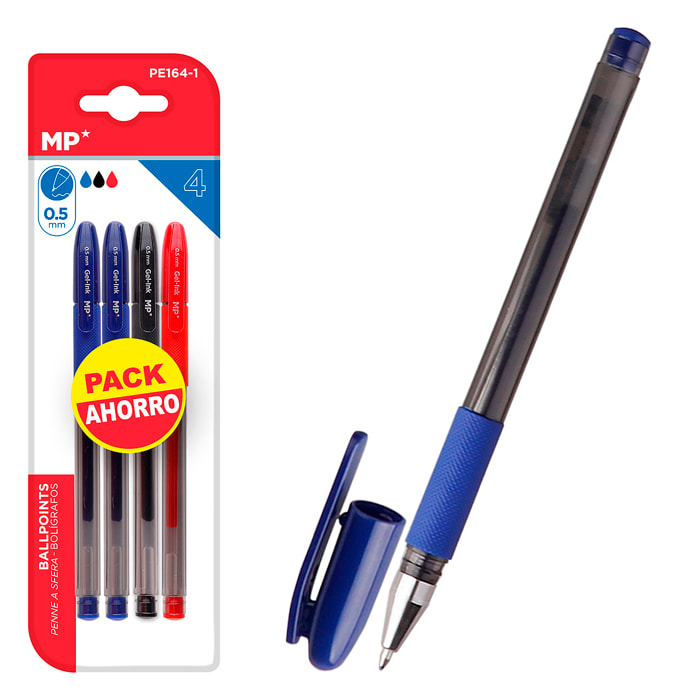 SET BOLÍGRAFOS DE TINTA DE GEL PUNTA 0.5 mm 4 Uds.