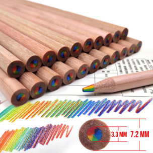 Set 12 lapiceros madera magic rainbow