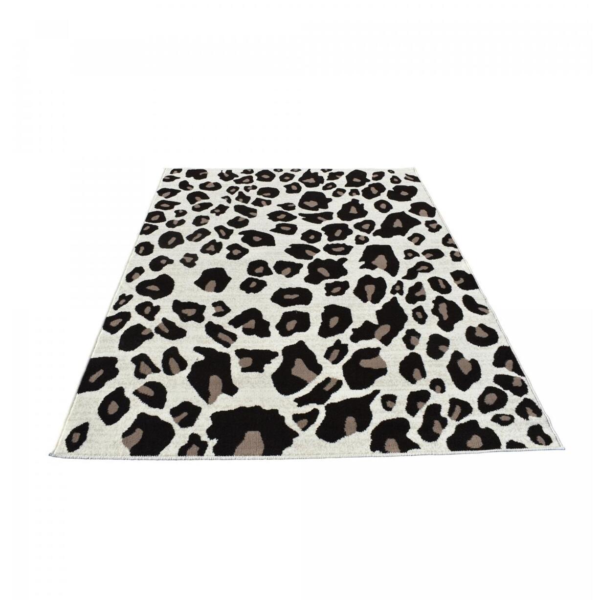 tapis salon fauve Beige et marron motif animalier