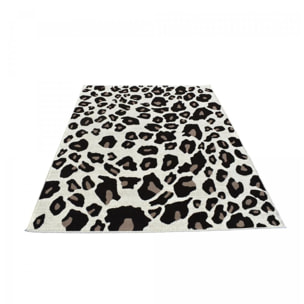 tapis salon fauve Beige et marron motif animalier