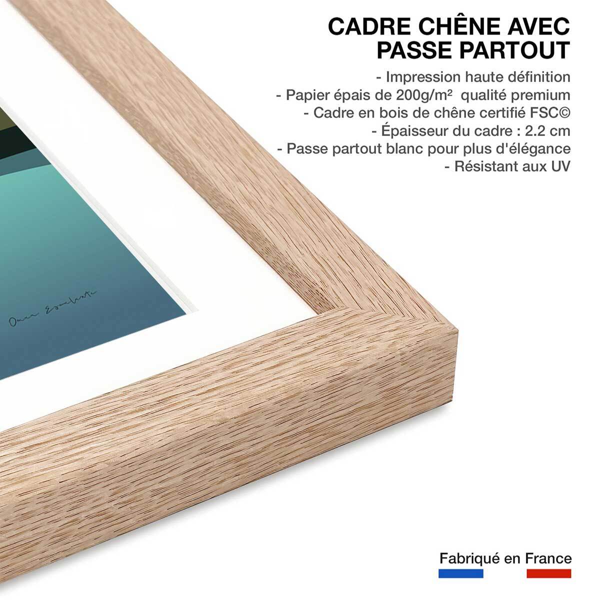 Affiche voyage Fleuve d'Amazonie Affiche sous cadre bois