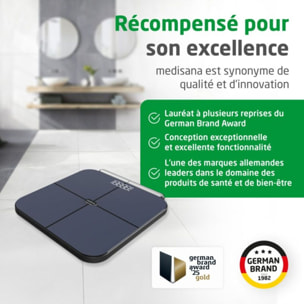 Pèse personne connecté MEDISANA BS 850 analyse corporelle - 8 électrodes
