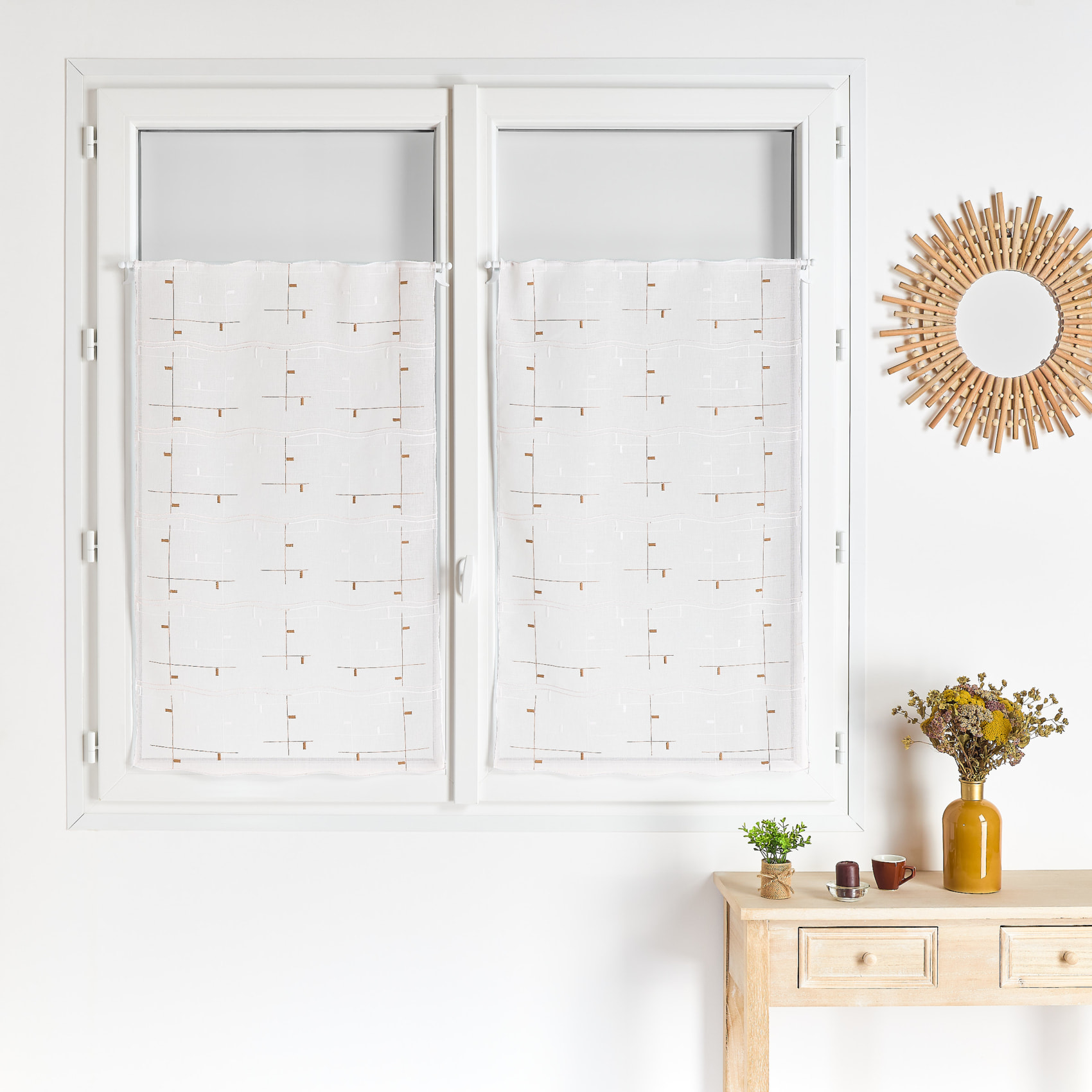 Modulable brodé motif graphique - Marron Clair